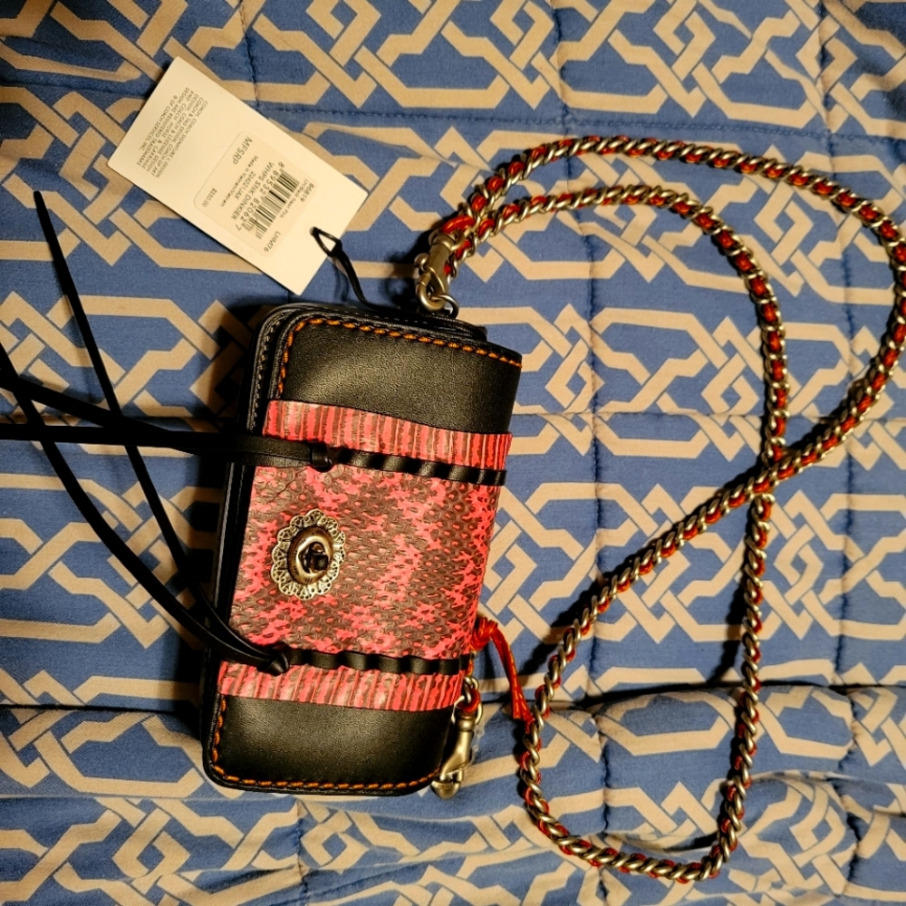 Coach Dinkier Pink and Black Purse NEW